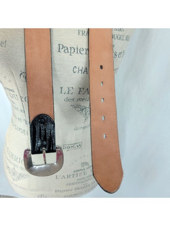 Vintage 90s Tony Lama Black Belt 38 Large Western Leather